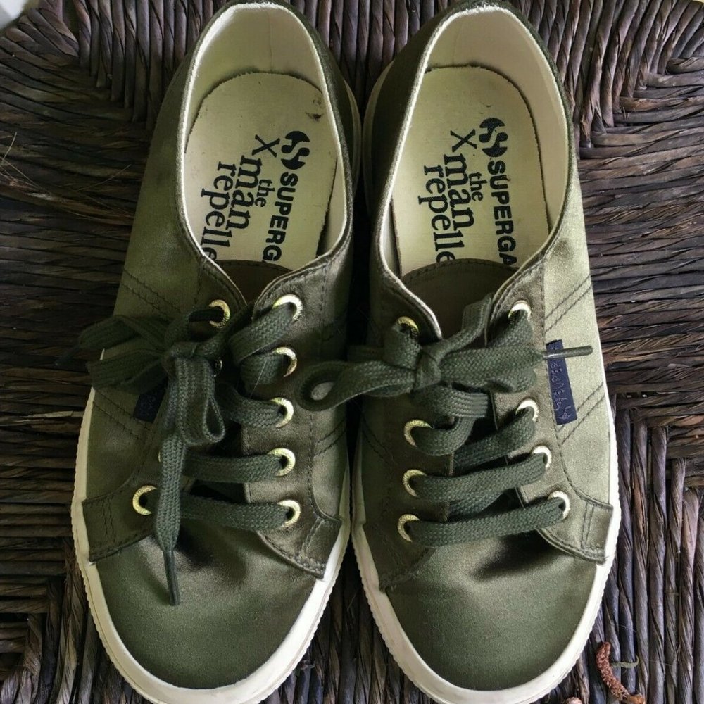 SUPERGA Man Repeller Sneaker OliveGreen Satin 37.5